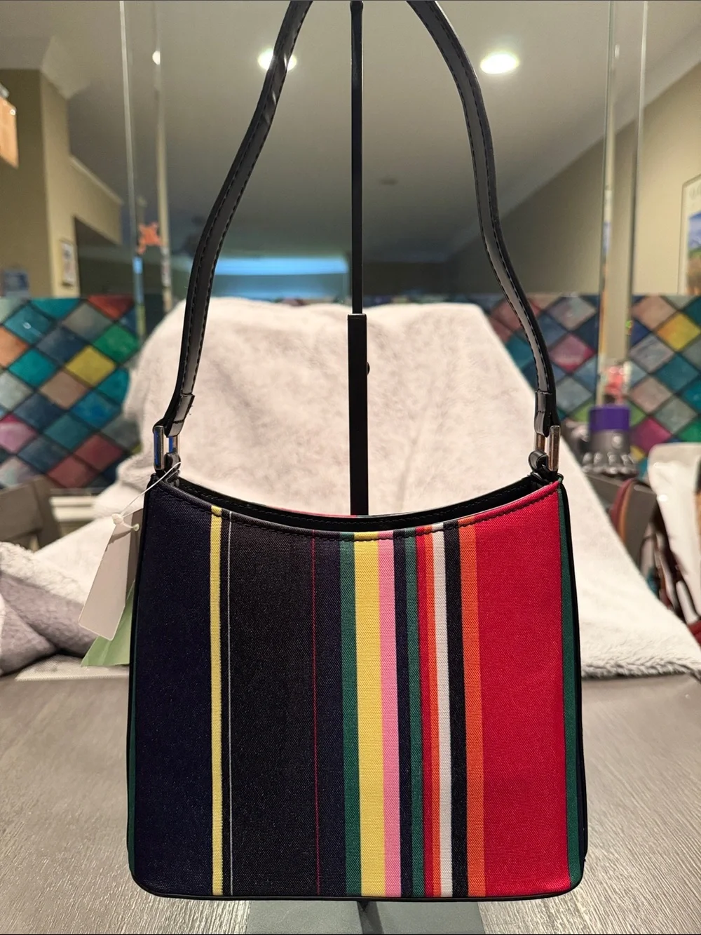 Striped Multicolor Shoulder Bag - Picture 1 of 4